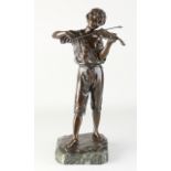 Antique bronze statue, Violinist