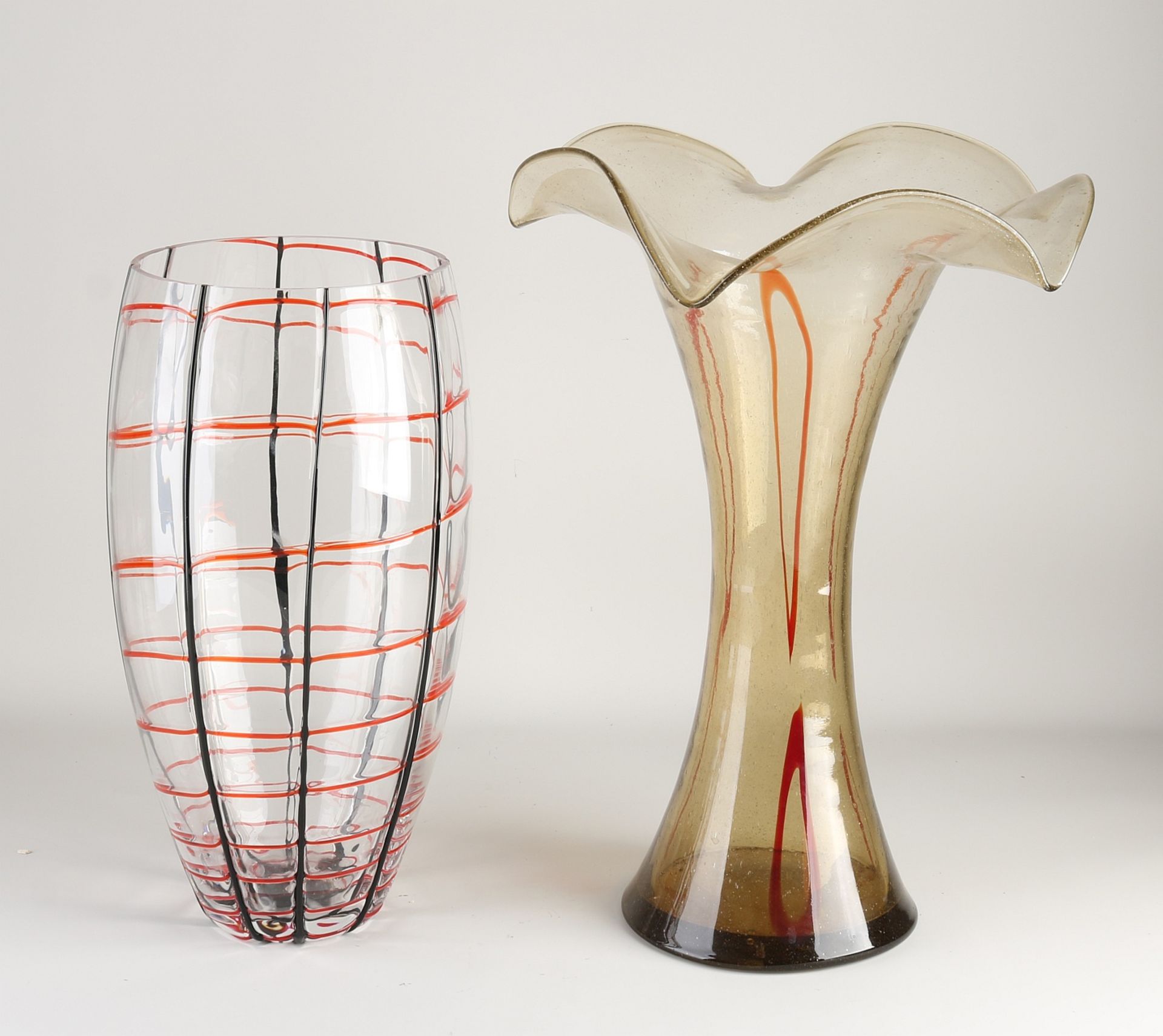 Two mouth-blown vases