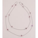 White gold necklace with amethyst
