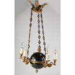 Bronze Empire style pendant lamp, 1900