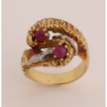 Gold design ring with ruby