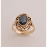 Gold ring with hematite