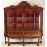 18th century burr walnut china cabinet