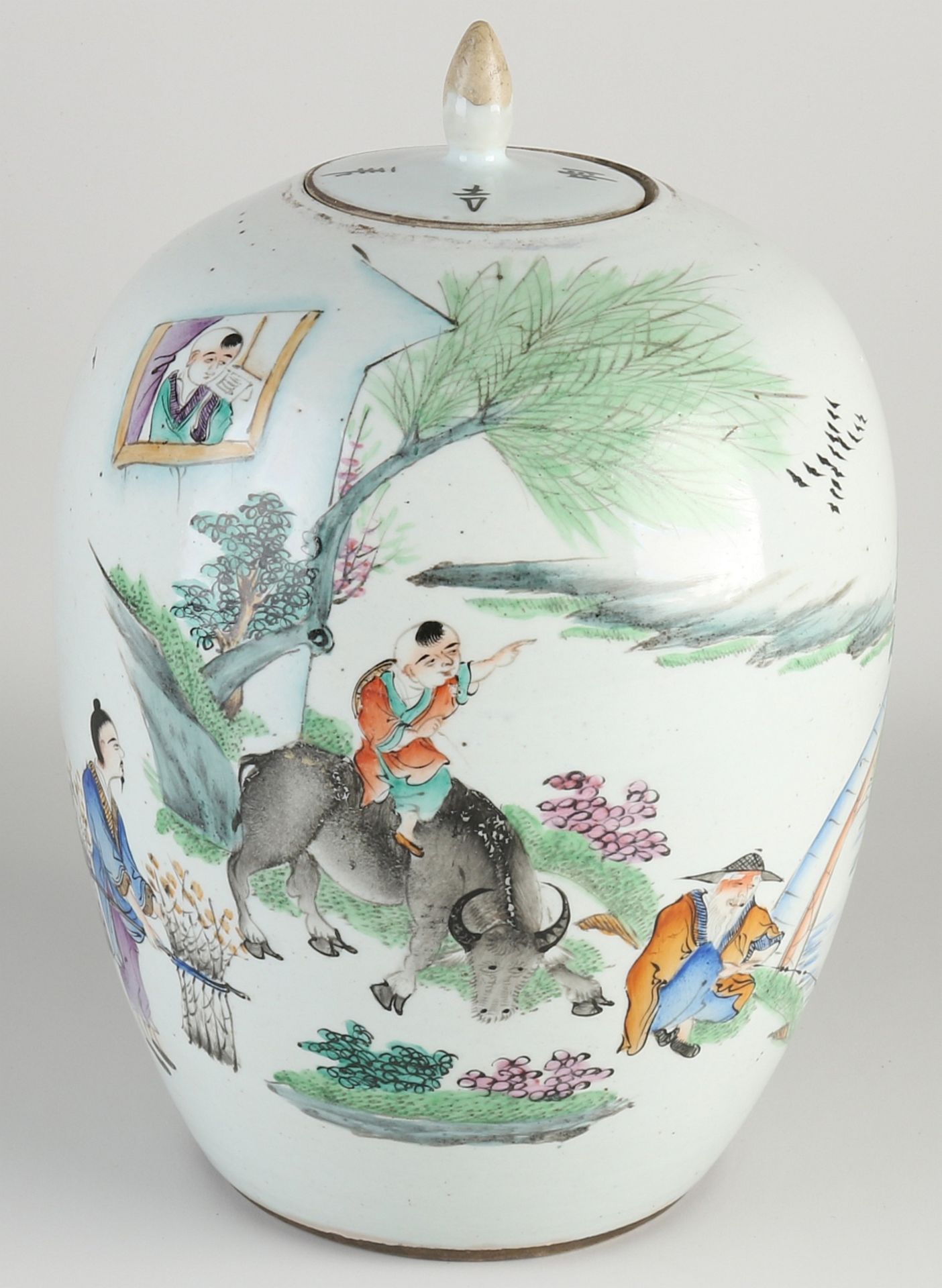 Chinese lidded pot, H 32 cm.