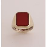 Gold signet ring with carnelian