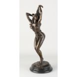 Erotic bronze statue, H 43 cm.