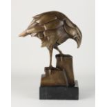 Bronze bird in Art Deco style, H 34 cm.