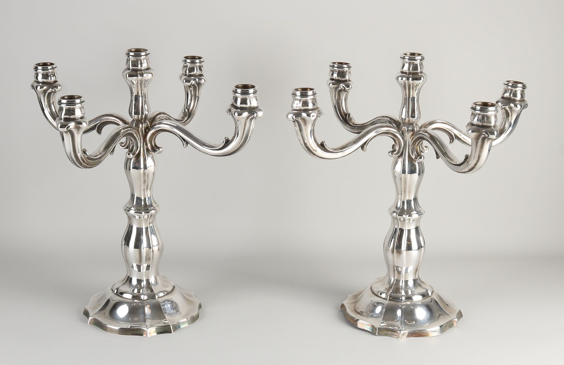 Set silver candlesticks - Image 2 of 2