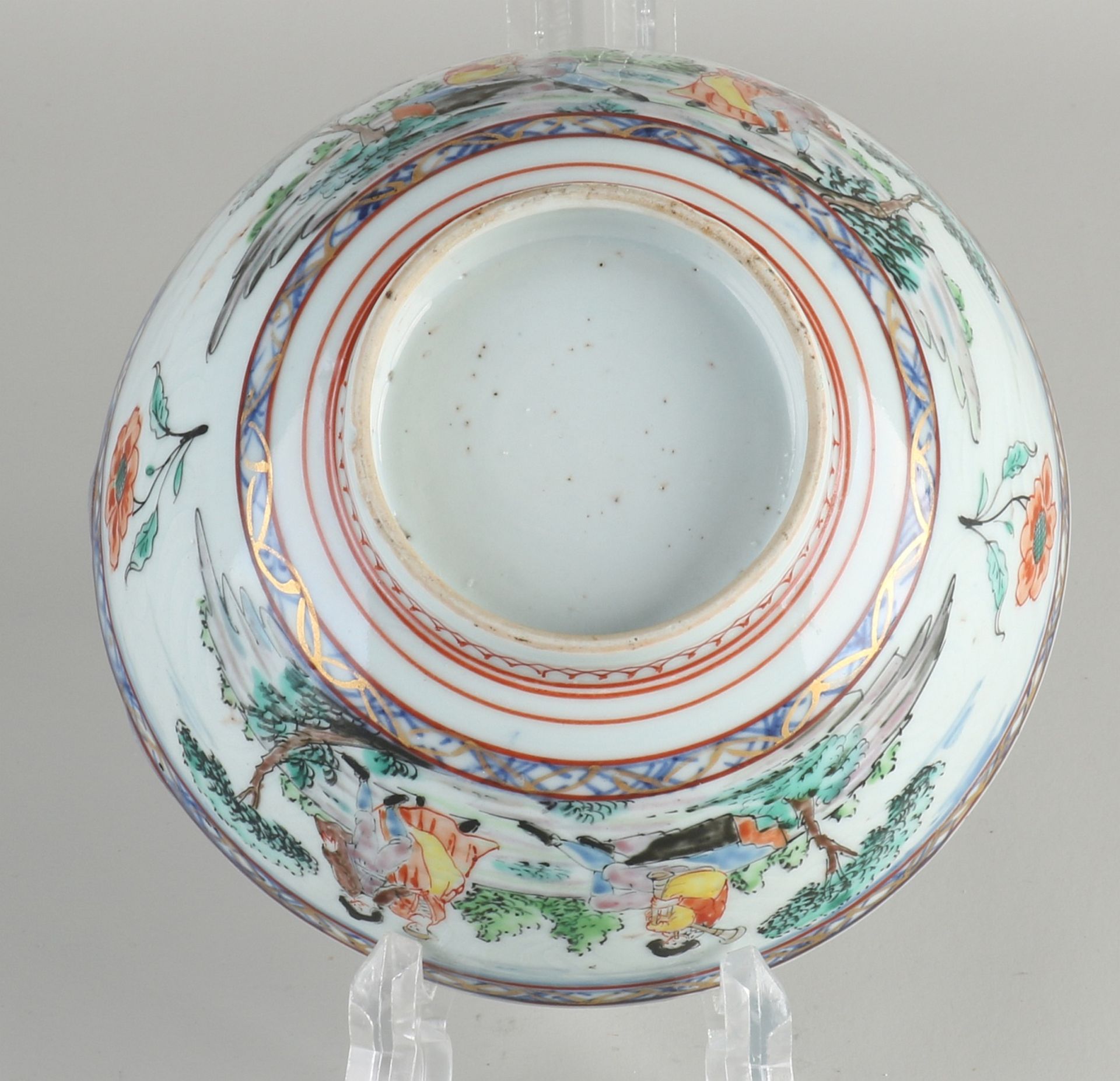 18th century Chinese bowl with A'dams Fur decor, Ø 15 cm. - Image 3 of 3