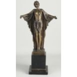 Signed bronze figure, Half-naked lady