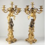 Two large Charles Dix candlesticks, H 82 cm.