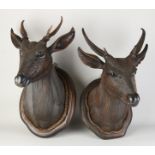 Set carved deer heads