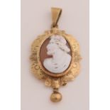 gold cameo pendant