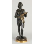 Antique French bronze statue, H 44 cm.