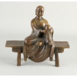 Bronze statue, Monk on bench