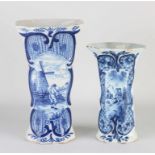 Two antique Delft vases