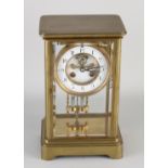 Antique French glass mantel clock