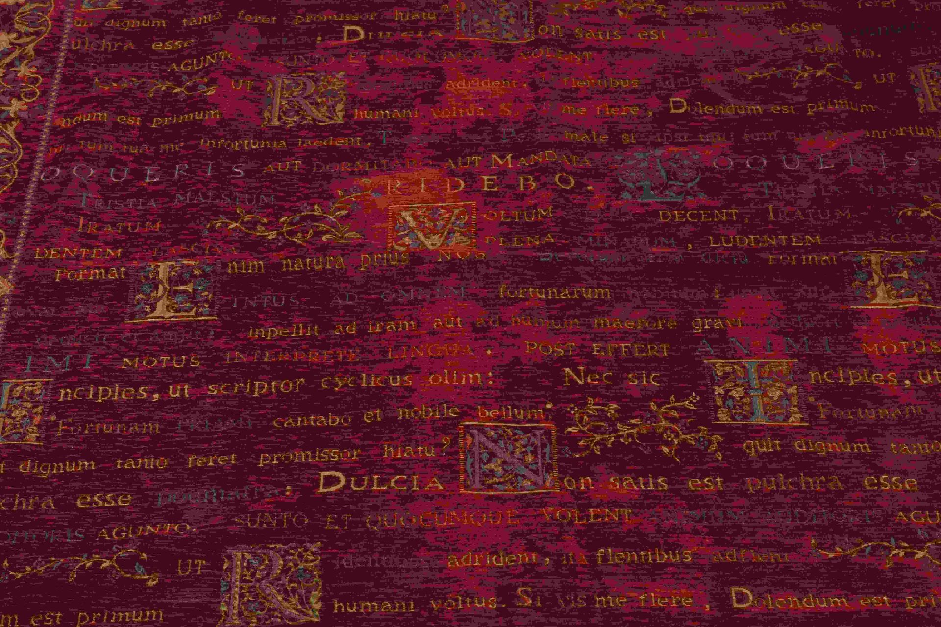 Tapestry with Latin text, 185 x 140 cm. - Image 2 of 3