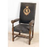 Antique oak whiskey chair