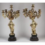 Two large French candlesticks, H 68 cm.