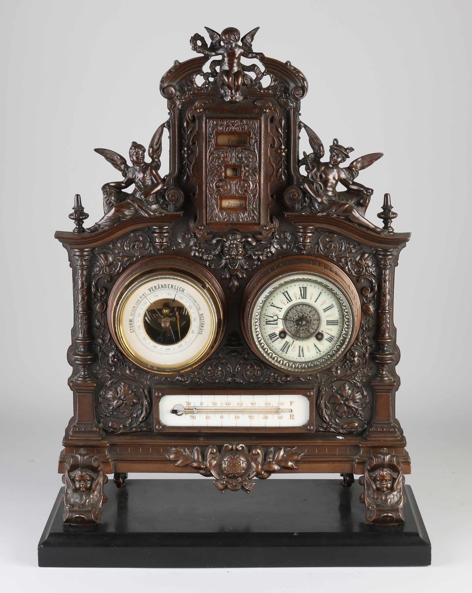 Antique calendar clock, 1880