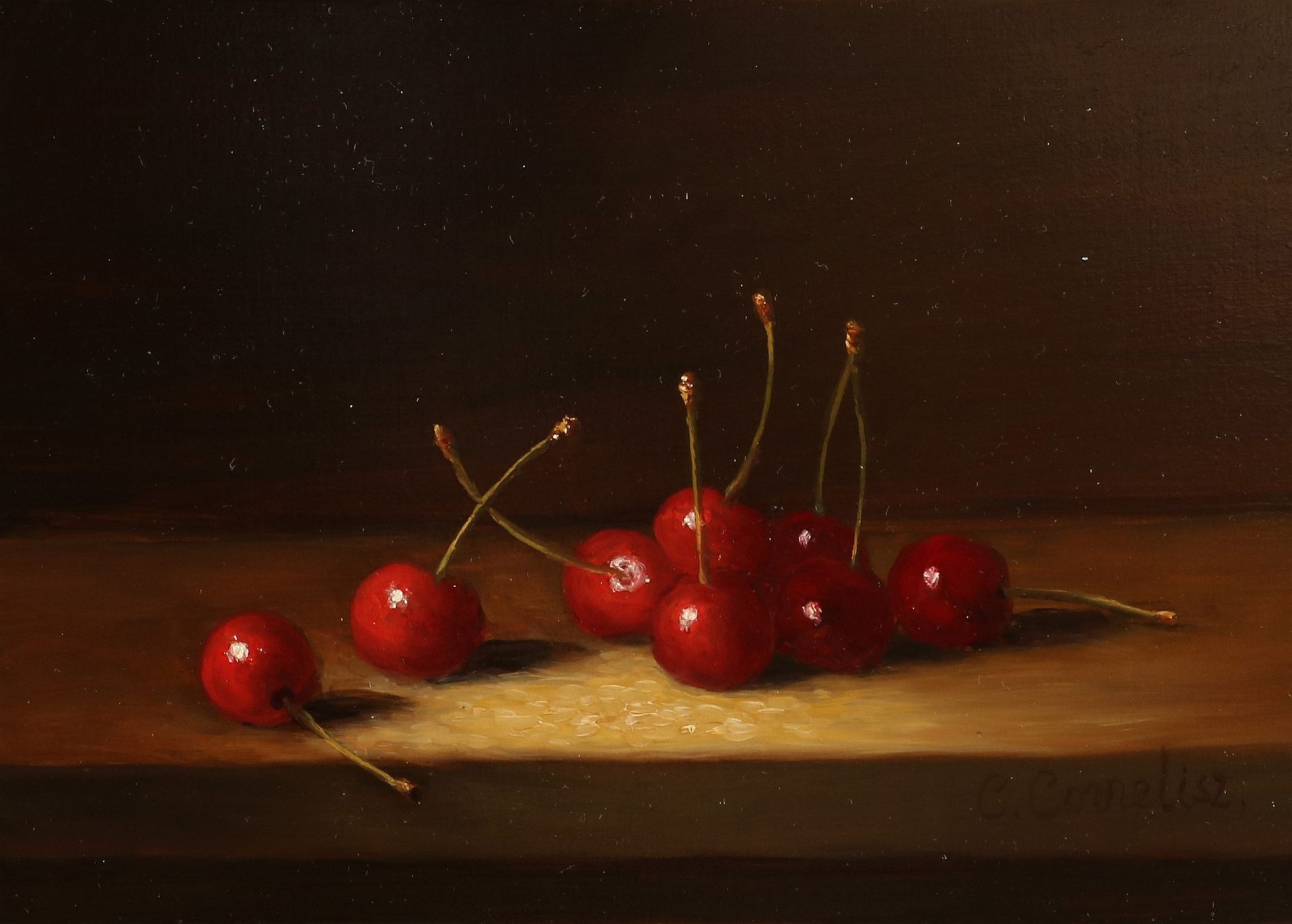 C. Cornelisz, Still life with cherries