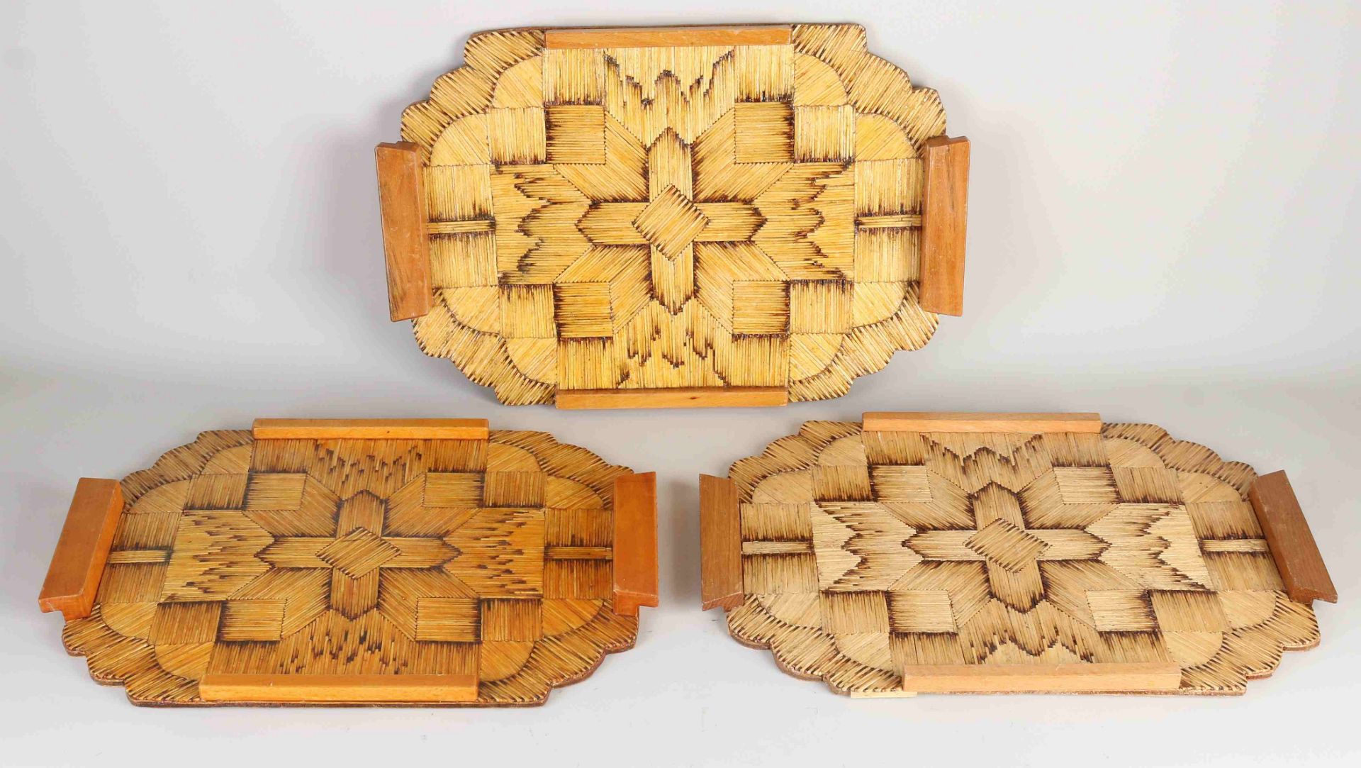 Three Art Deco trays