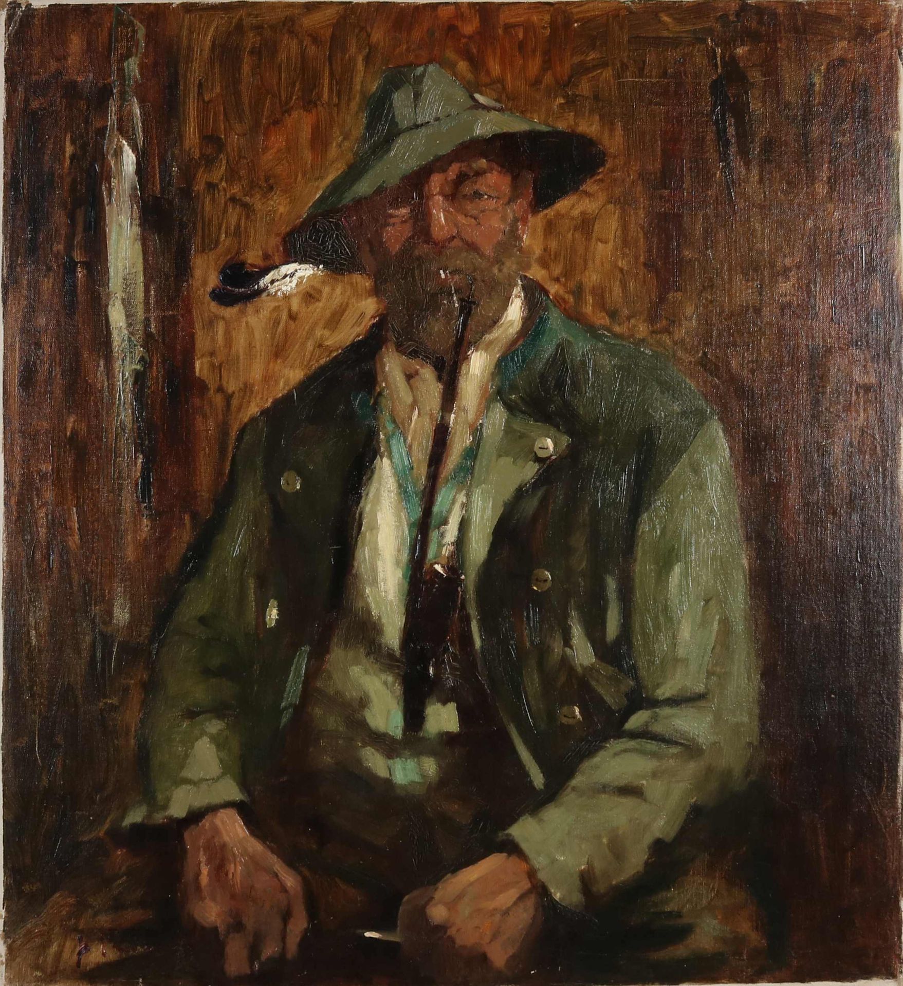 Josef Klarl, Bavarian farmer with tobacco pipe