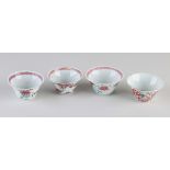 Four Chinese Family Rose cups Ø 6.5 cm.