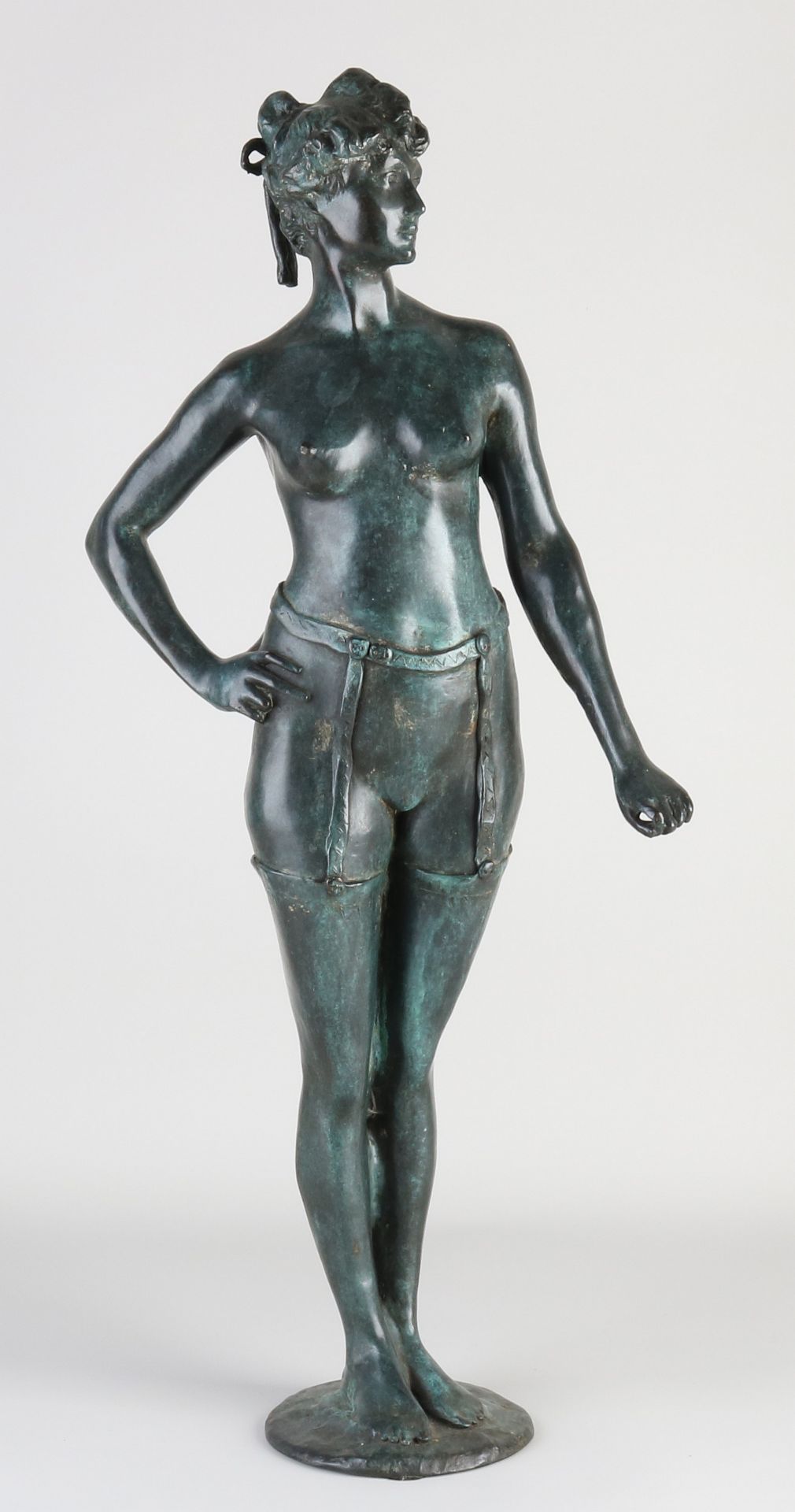 Bronze figure, Lady with suspenders