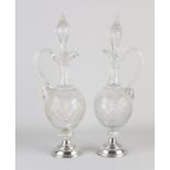 Set of carafes with silver base