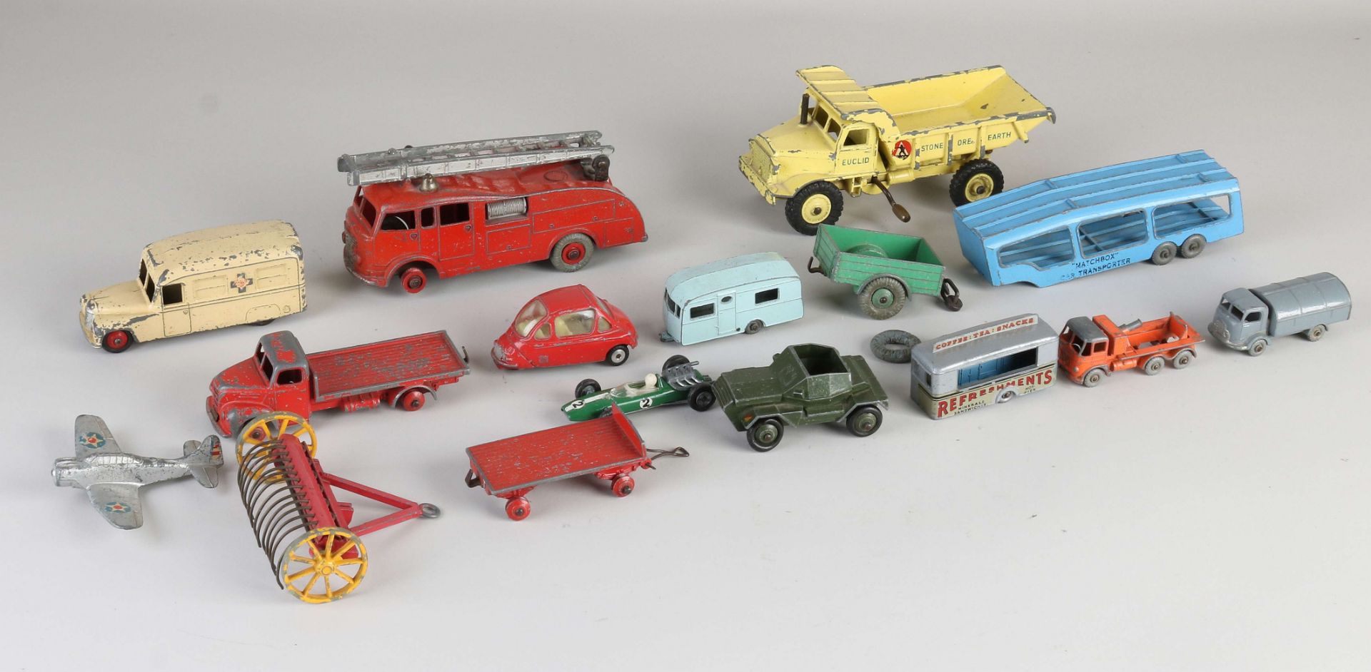 Lot old Dinky + Corgi Toys