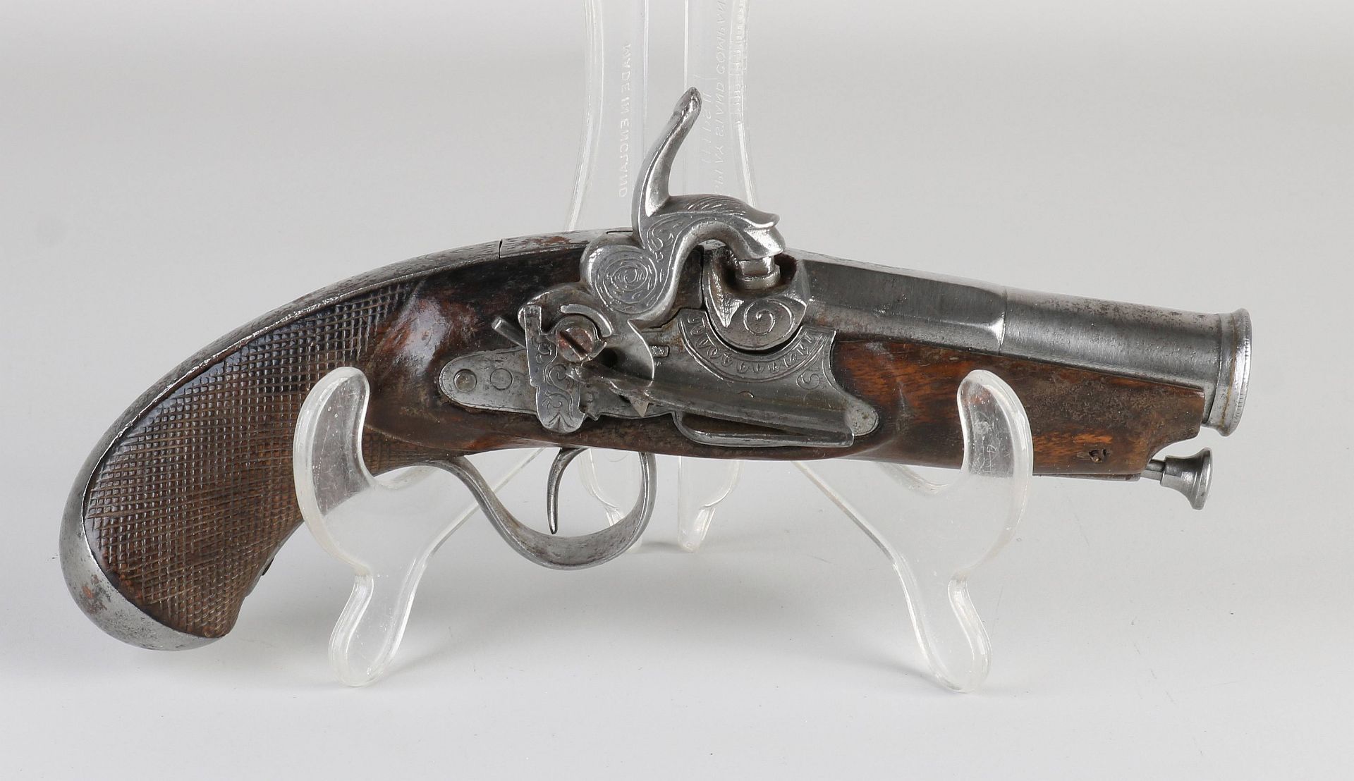 Antique pinfire pistol, L. 22 cm.