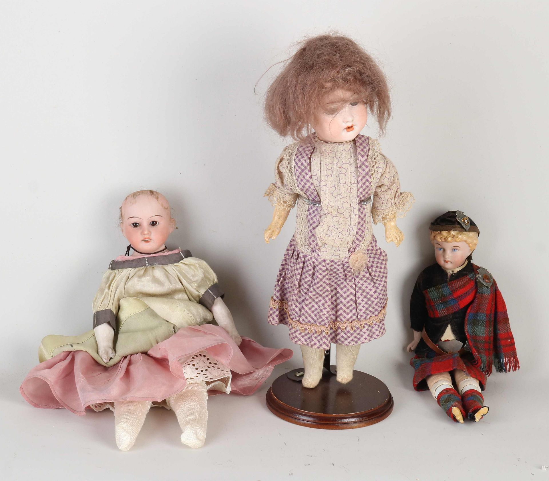 3x Antique German porcelain dolls