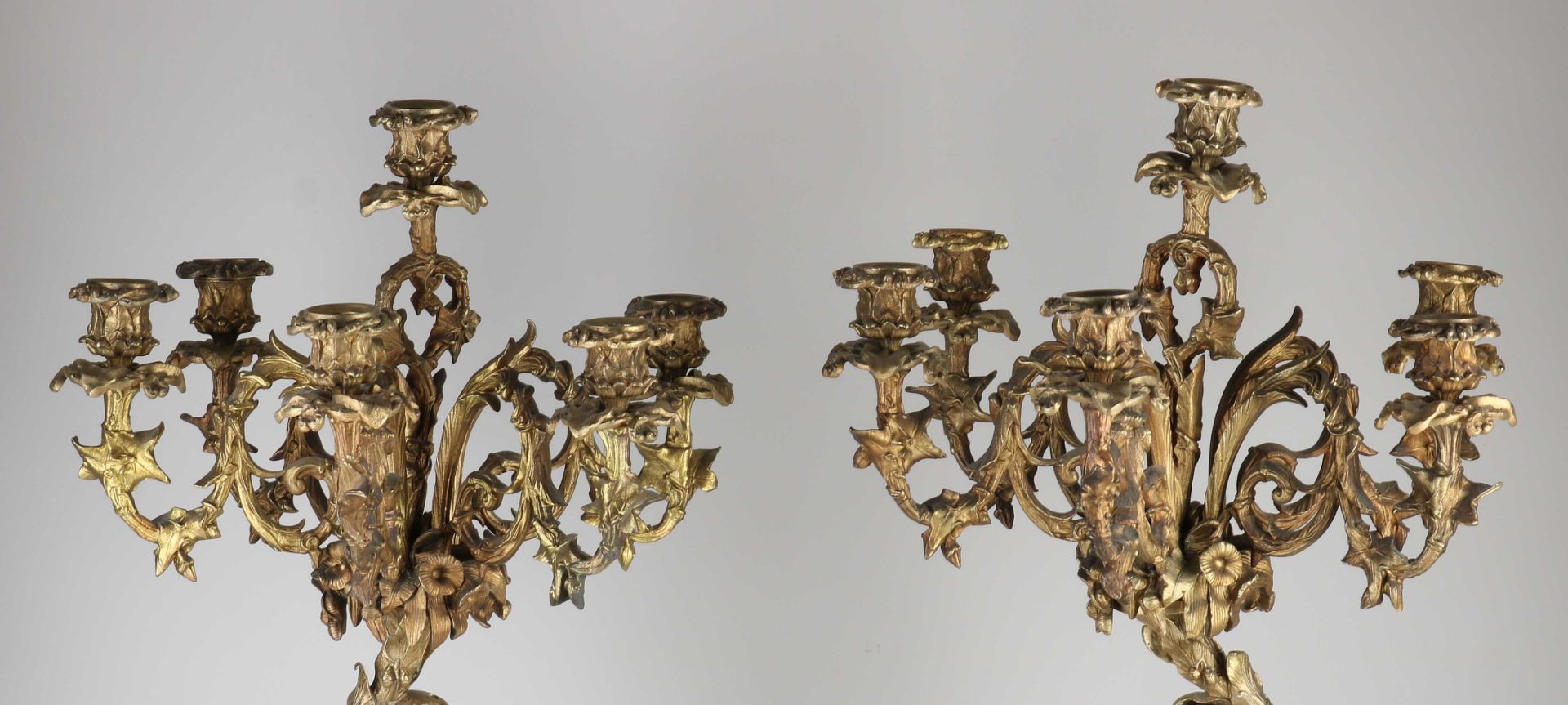 Two large French candlesticks, H 68 cm. - Image 2 of 2