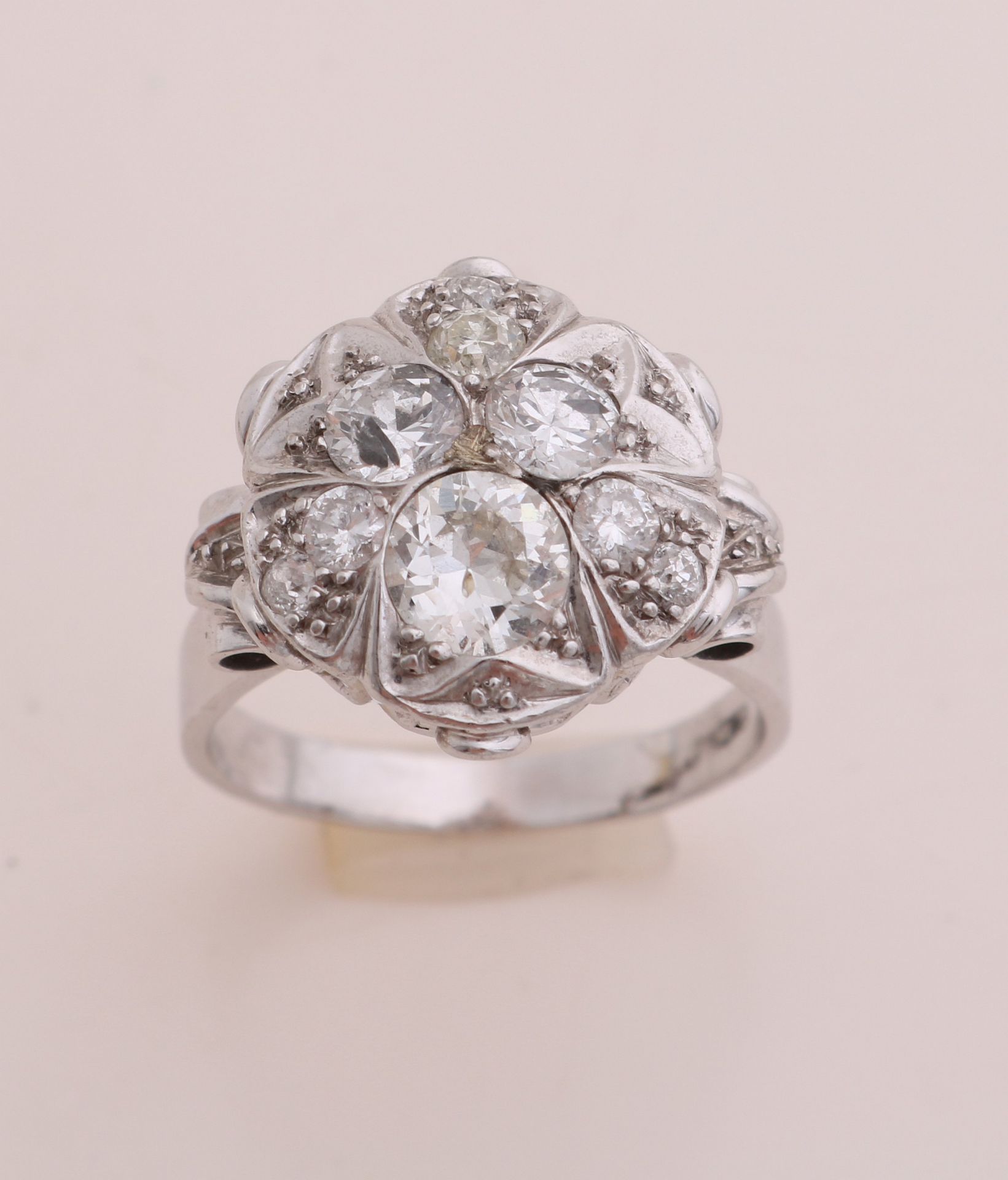 White gold ring with diamond