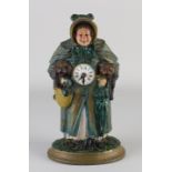 Antique Diecast table clock, H 27 cm.