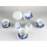 Five Japanese cups and saucers
