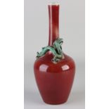 Chinese pipe vase with dragon, H 28 cm.