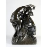 Antique bronze figure group