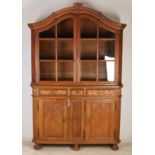 Oak display case top cabinet