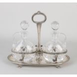 Decanters set with silver