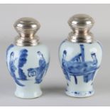 Two 17th - 18th century Chinese Kang Xi tea canisters