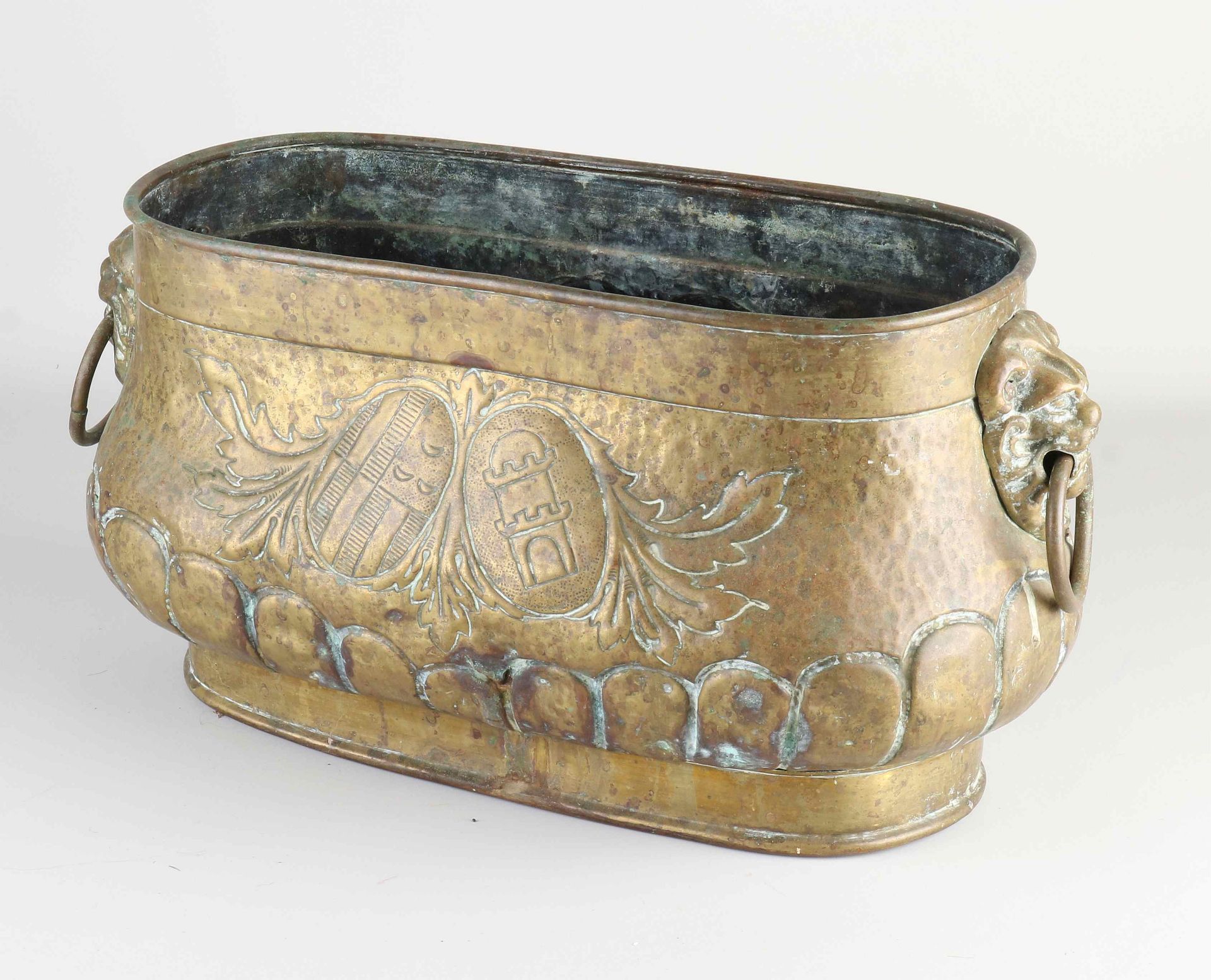 Antique copper flower box, 1890