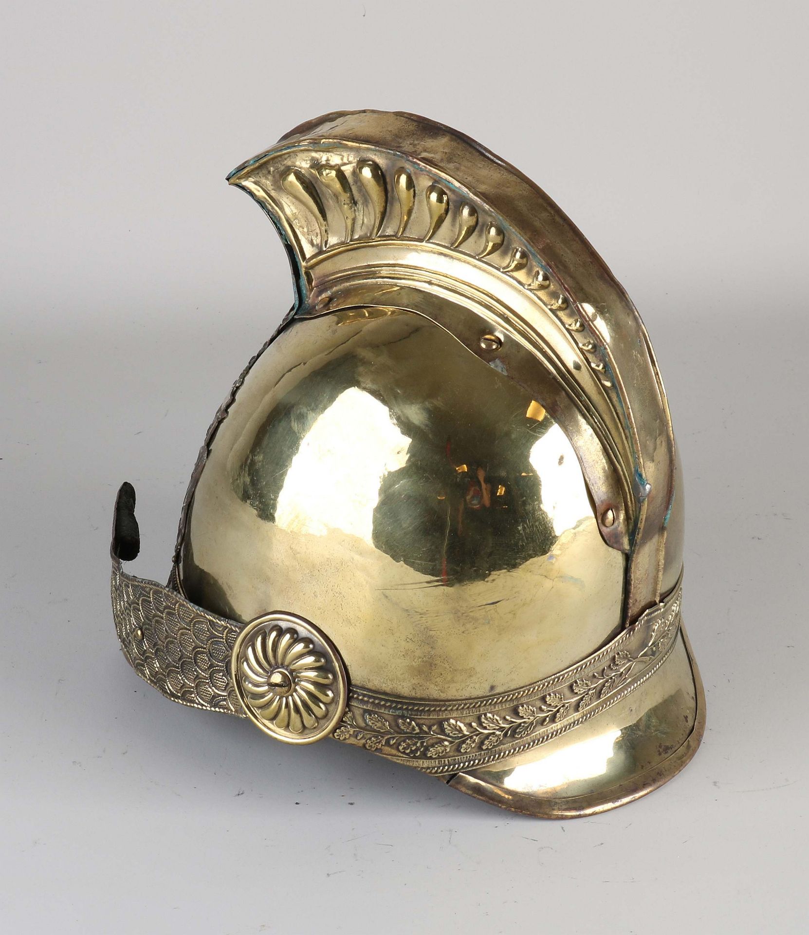 Antique French fire helmet - Image 2 of 2