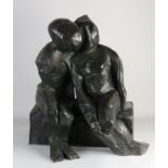 Bronze figure group, Man and woman in love