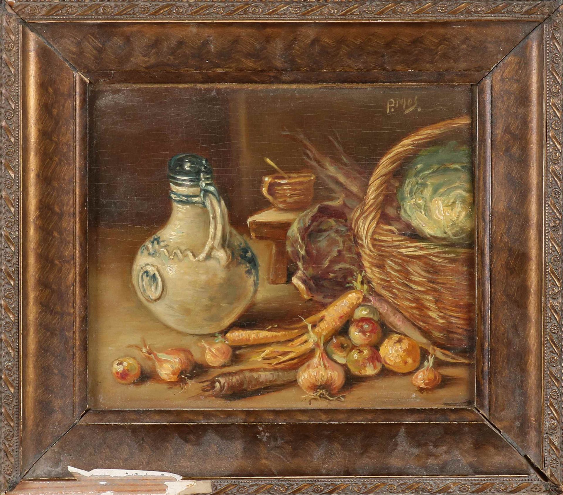 P. Moss, Still life with stoneware