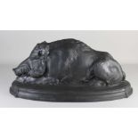 Antique pottery wild boar, 1930