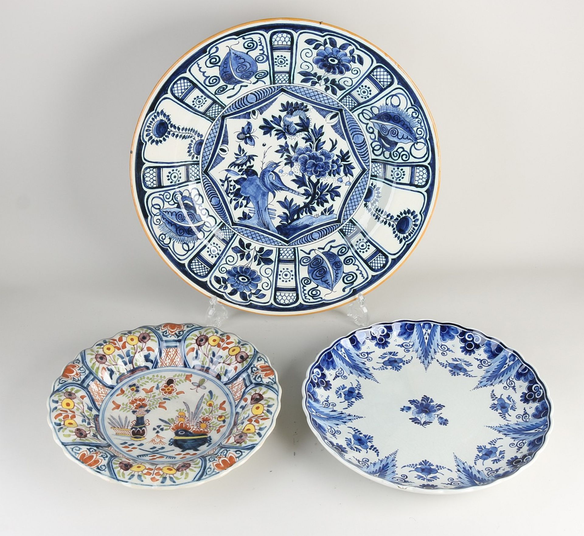 Three Dutch decorative dishes