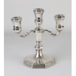 Silver three-light candlestick